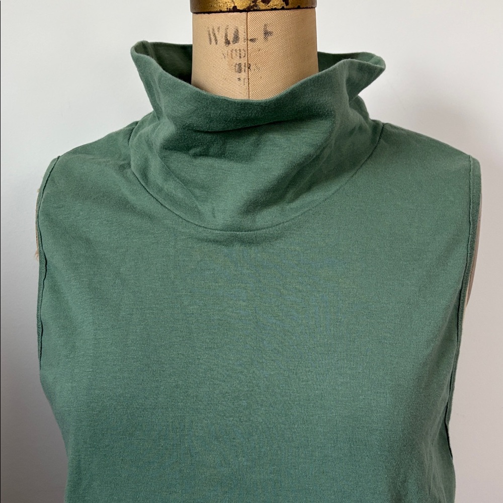 Free People La Living 90210 Muscle Top Sleeveless Green Cowl Neck L - Picture 7 of 9